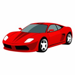 Fototapeta premium A Stunning Red Sports Car Isolated on a White Background Perfect for Marketing and Design Projects