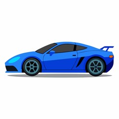 Fototapeta premium A Stunning Blue Sports Car Isolated on a White Background for Automotive Marketing and Design Projects