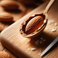 Deliciously rustic A wooden bowl filled with fresh almond