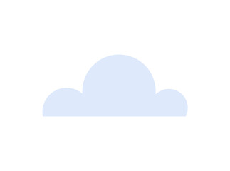 Minimalistic cloud illustration with soft blue color, representing cloud computing, data storage, or weather-related applications. Clean, modern design for tech or environment-related contexts