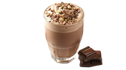 Pistachio Chocolate Milkshake Isolated On Transparent Background