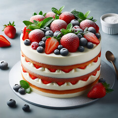 Creamy Cheesecake with Fresh Berries, berries, decadent, creamy, strawberry