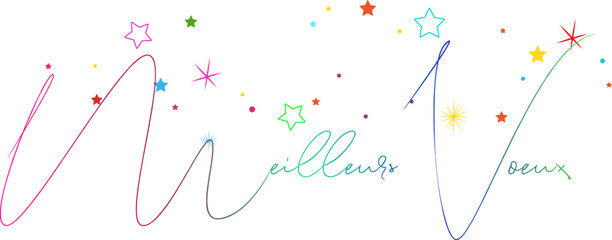 MEILLEURS VOEUX text, gradient text, text design