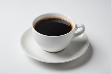 Fototapeta premium White cup of black coffee isolated on white background with clipping path
