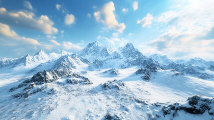 Fototapeta premium Snow-capped Mountain Range in Winter