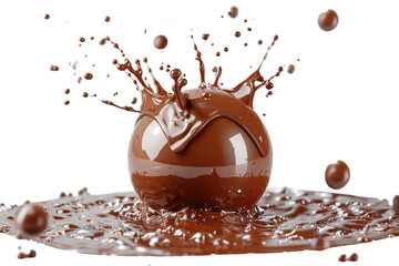 Mouthwatering Chocolate Sphere Isolated On Transparent Background