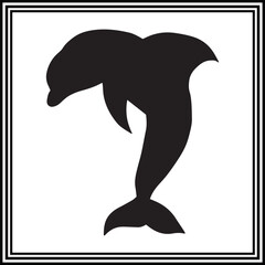 Dolphin silhouette vector , animal  illustration.