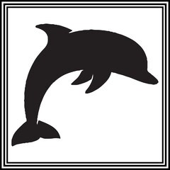 Dolphin silhouette vector , animal  illustration.