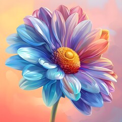 Obraz premium Equality Daisy: A daisy with petals in the colors of the pride flag, promoting equality and acceptance, soft and smooth colour, pride festival
