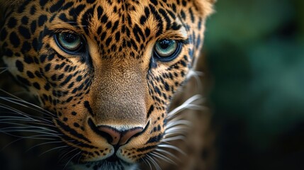 Obraz premium Close Up Portrait of a Leopard's Face