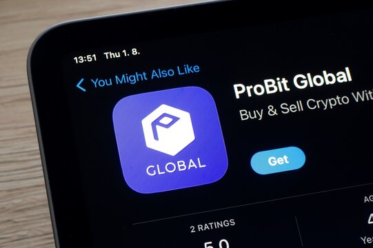 App store with ProBit Global mobile application to buy and sell crypto currencies