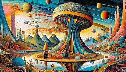 thai mural painting on wall