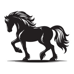 A horse silhouette vector art illustration