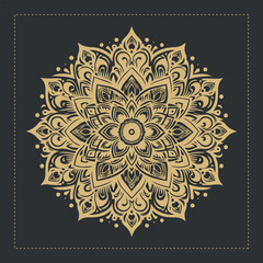 Abstract mandala pattern, Geometric shape, Unusual flower shape, golden color mandala design, Flower mandala, black and white mandala, pattern Vector illustration Islam, coloring book page, 
