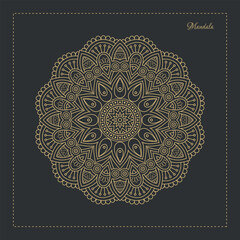 Abstract mandala pattern, Geometric shape, Unusual flower shape, golden color mandala design, Flower mandala, black and white mandala, pattern Vector illustration Islam, coloring book page, 