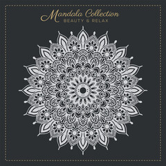 Abstract mandala pattern, Geometric shape, Unusual flower shape, golden color mandala design, Flower mandala, black and white mandala, pattern Vector illustration Islam, coloring book page,