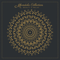 Abstract mandala pattern, Geometric shape, Unusual flower shape, golden color mandala design, Flower mandala, black and white mandala, pattern Vector illustration Islam, coloring book page, 