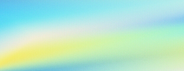 Glowing blue yellow abstract noise texture shape on black banner poster header backdrop, copy space