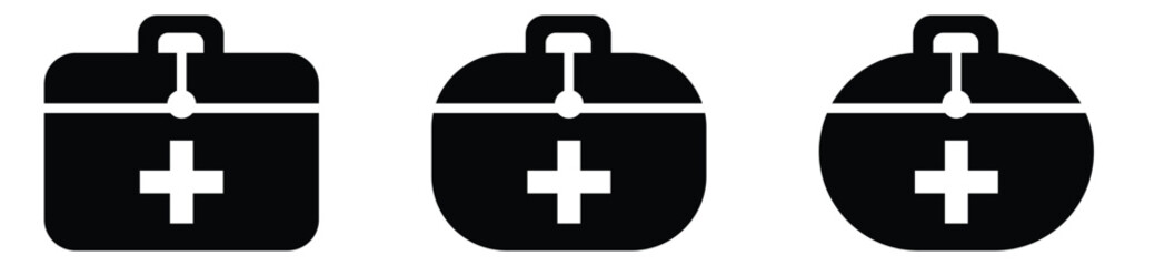 Medical care bag icon symbol.