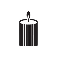 A silhouette of a candle with white background
