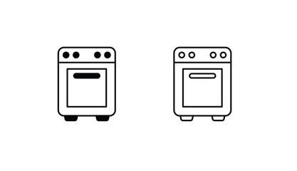 Oven icon design with white background stock illustration