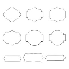 Hand drawn collection of a frame Doodle line empty Vector illustration