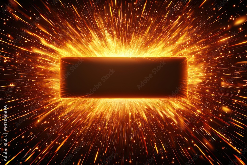 Poster a vibrant explosion of energy radiates from a central rectangle, creating a dramatic and dynamic bac