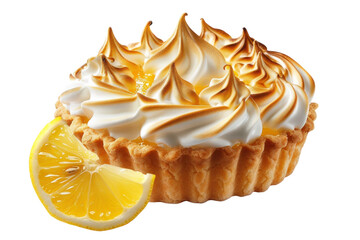 Gourmet Lemon Meringue Pie Isolated On Transparent Background