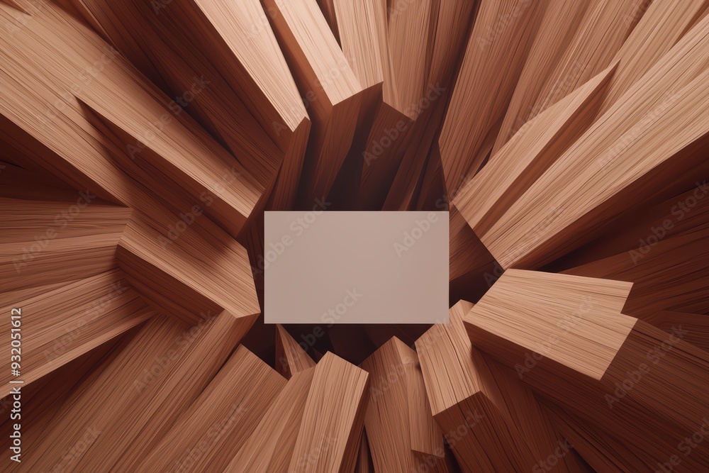 Poster abstract background featuring a blank rectangular space surrounded by dynamic wooden textures in war