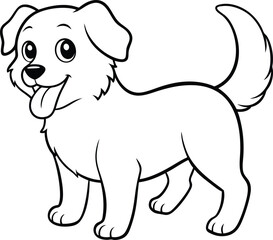 Simple and cute dog coloring page, ideal for children to color and enjoy endless fun.