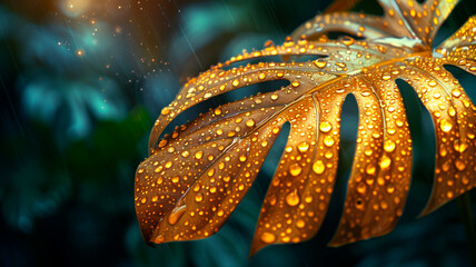 Natural leaf texture with moisture droplets enhancing vivid green tones