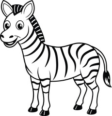 Fun zebra coloring page for kids, with adorable black-and-white graphics. A creative way to play