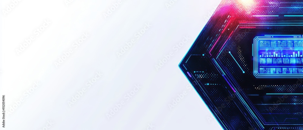 Aufkleber futuristic technology background with vibrant neon colors and digital patterns for modern design pro