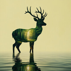 High dynamic range HDR photography of a majestic deer ai photo