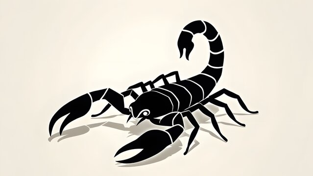 black scorpion on beige background clip art preview