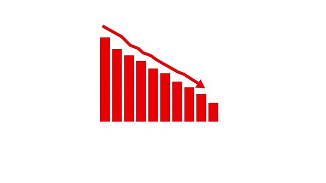Business Loss Graph .Loss concept business graph with white background