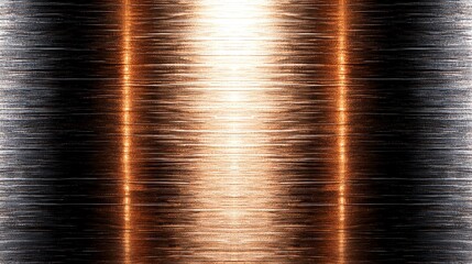 A close-up view of a brushed metal surface with copper and black tones, perfect for backgrounds or industrial designs.