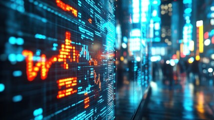 Fototapeta premium Stock market price display Concept of finance and success