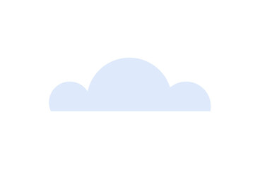 Minimalistic cloud with soft blue color, ideal for representing cloud computing, data storage, or weather-related applications. Clean, modern design for tech or environment-related contexts.