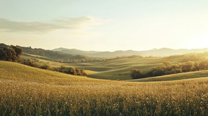 Obraz premium Golden Fields and Rolling Hills