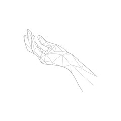 Obraz premium A Geometric Outline of a Hand Reaching Outward