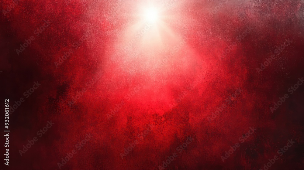 Poster abstract red background or christmas background with bright center spotlight and black vignette bord