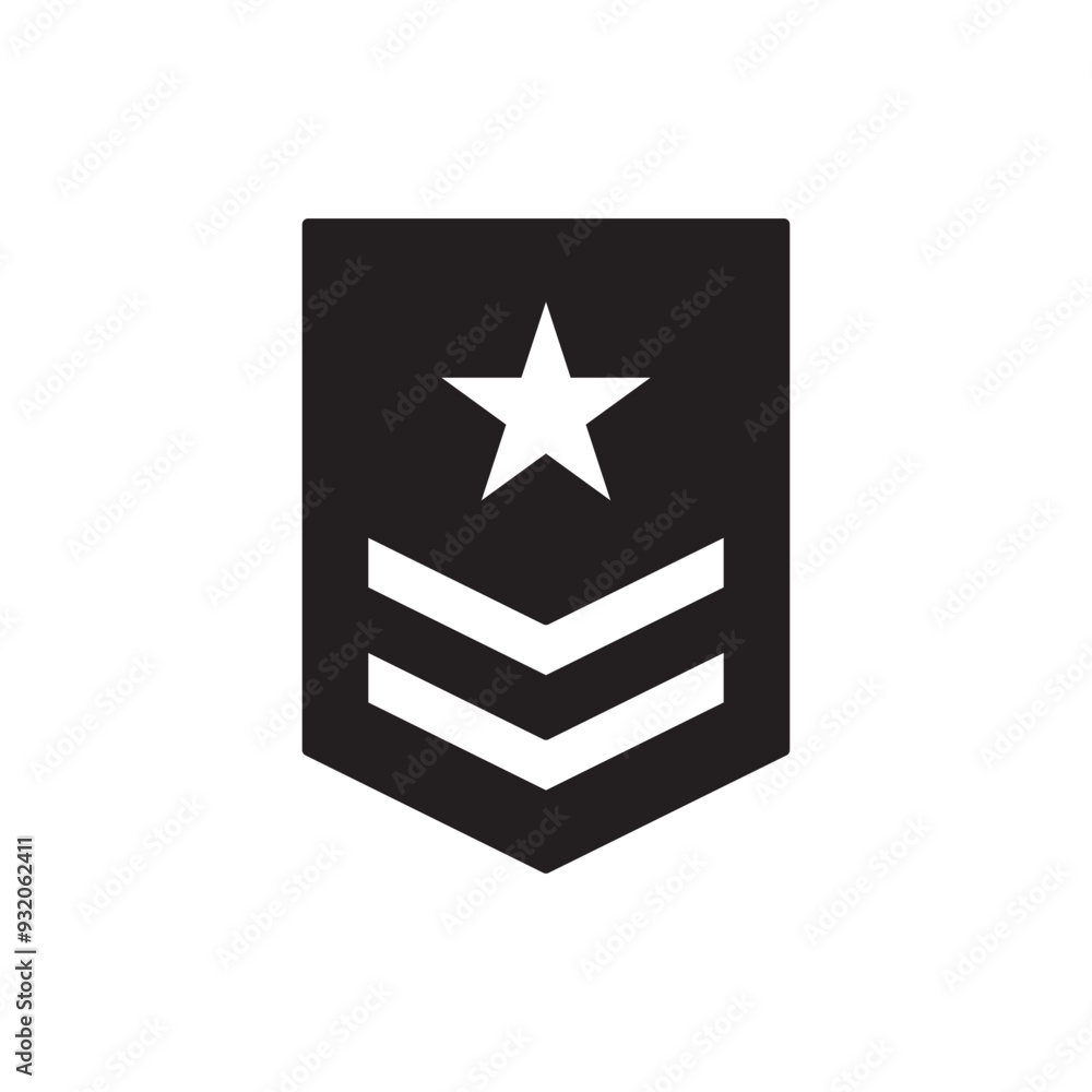 Wall mural military rank badge icon design, isolated on white background, vector illustration