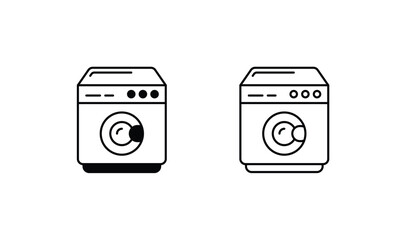 Washing Machine icon design with white background stock illustration