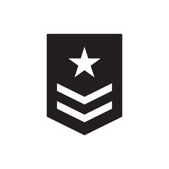 Military Rank badge icon design, isolated on white background, vector illustration