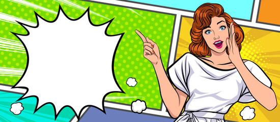 woman talking whispering gossip secret retro pop art comic vintage © comicstocks