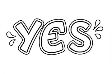 bold and stylized typography design word YES black and white 