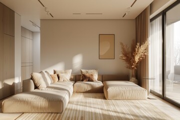 Fototapeta premium Modern creative minimal living room interior