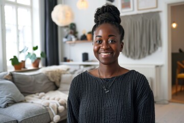 Portrait of a smiling female African American interior designer