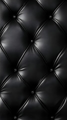 Black Leather Tufted Upholstery